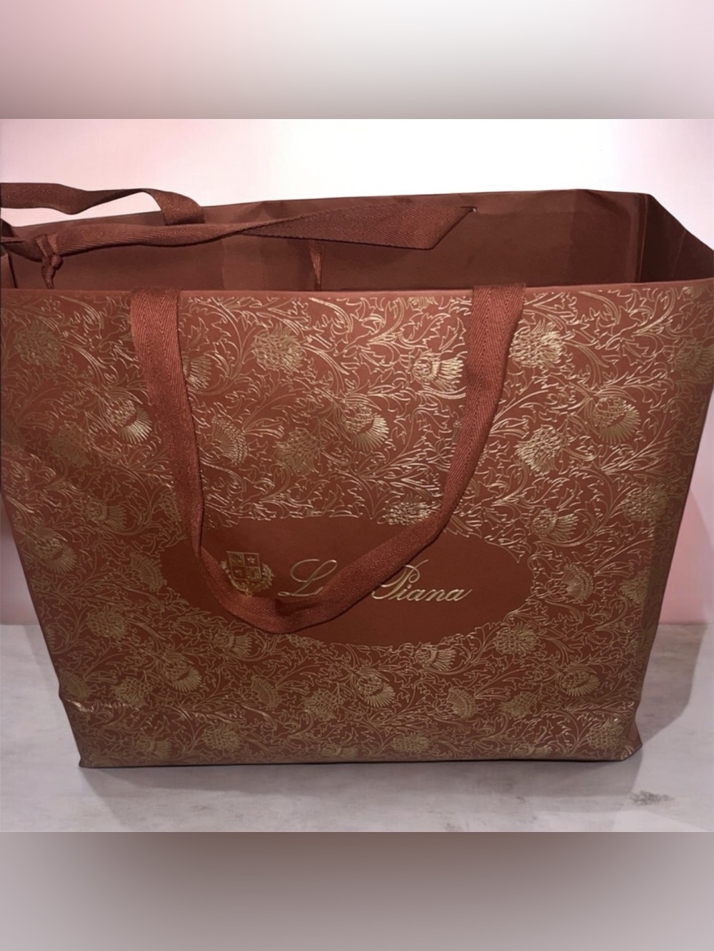 Loro Piana Elegant Brown and Gold Tote